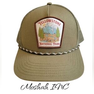 Mad Engine Yellowstone National Park Hat Cap Snapback Patch Adjustable Outdoor
